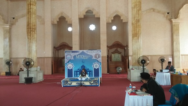 Suasana lomba Tilawah Anak-anak dan Canet, di Masjid Agung Nur Addarojad Muarasabak