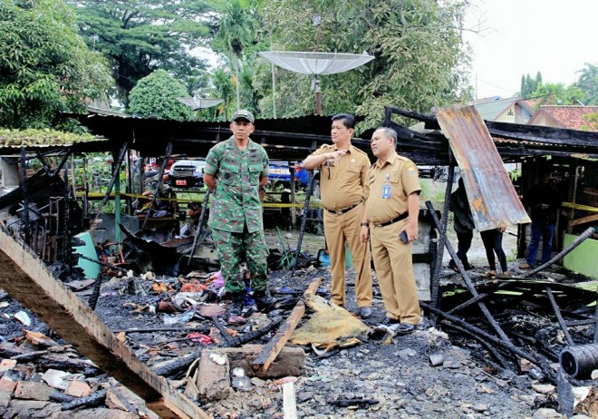 Beginilah kondisi Asrama TNI AD yang terbakar