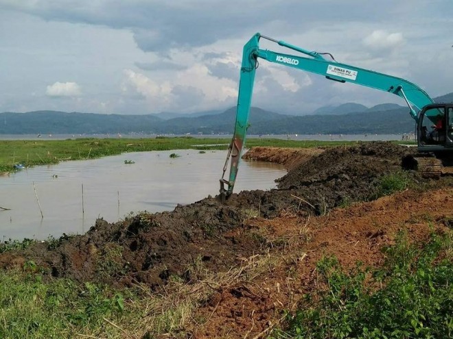 Lokasi proyek normalisasi sungai di Batang Merao, keliling danau Kerinci