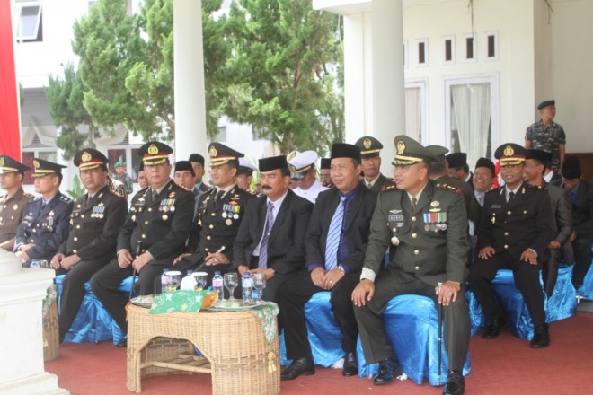 Peringatan Dirgahayu TNI ke 72, yang dihadiri Dandim 0419/Tanjabtim, Bupati Tanjabtim, Wabup Tanjabbar dan Kapolres Tanjabtim