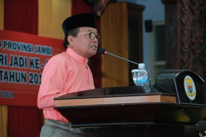 Plt Gubernur Jambi, Fachrori Umar saat menyampaikan kata sambutan