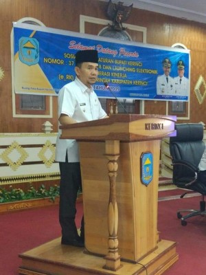 Bupati Adirozal Buka Sosialisasi Perbup Nomor 37 dan Launching E-RK   