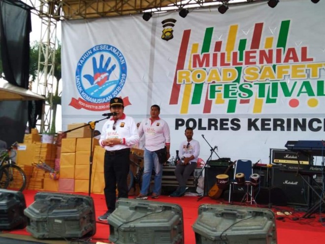 Sambutan wako AJB, saat Acara Milennial Road Safety Festival