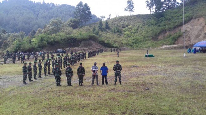 Kodim 0417 Kerinci, gelar gladi bersih upacara pembukaan TMMD ke 104 Tahun 2019