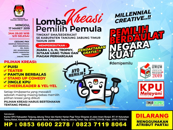 KPU Tanjabtim Akan Gelar Lomba Kreasi Pemilih Pemula