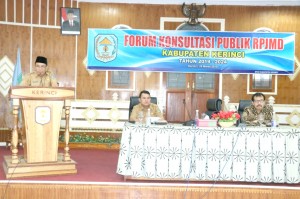 Sekda Buka Forum Konsultasi Publik RPJMD Kabupaten Kerinci 2019-2024