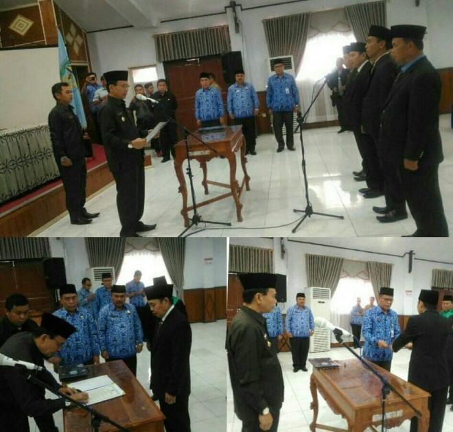 Bupati Adirozal LantikÂ Kepala Disperindagkop dan Tiga Direksi PDAM Tirta Sakti Kerinci