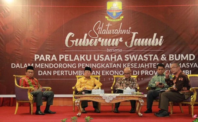 Gubernur Jambi, Fachrori Umar silaturahmi dengan pelaku usaha swasta dan BUMD dalam mendorong peningkatan kesejahteraan masyarakat dan ekonomi Provinsi Jambi 