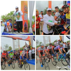 Start Ditelun Berasap, Peserta TdS Etape 7, Dilepas Wabup Ami Taher