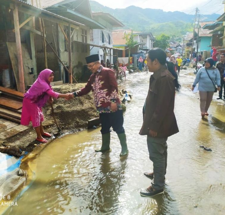 Wabup Ami Taher Tinjau Banjir di Tanjung Pauh Mudik