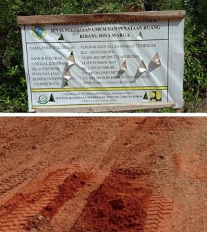 Proyek Peningkatan Jalan Sungai Tembikar Disoal   