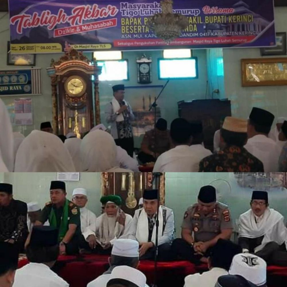 Bupati Kerinci H. Adirozal Hadiri Tabligh Akbar di Masjid Raya Tigo Luhah Semurup