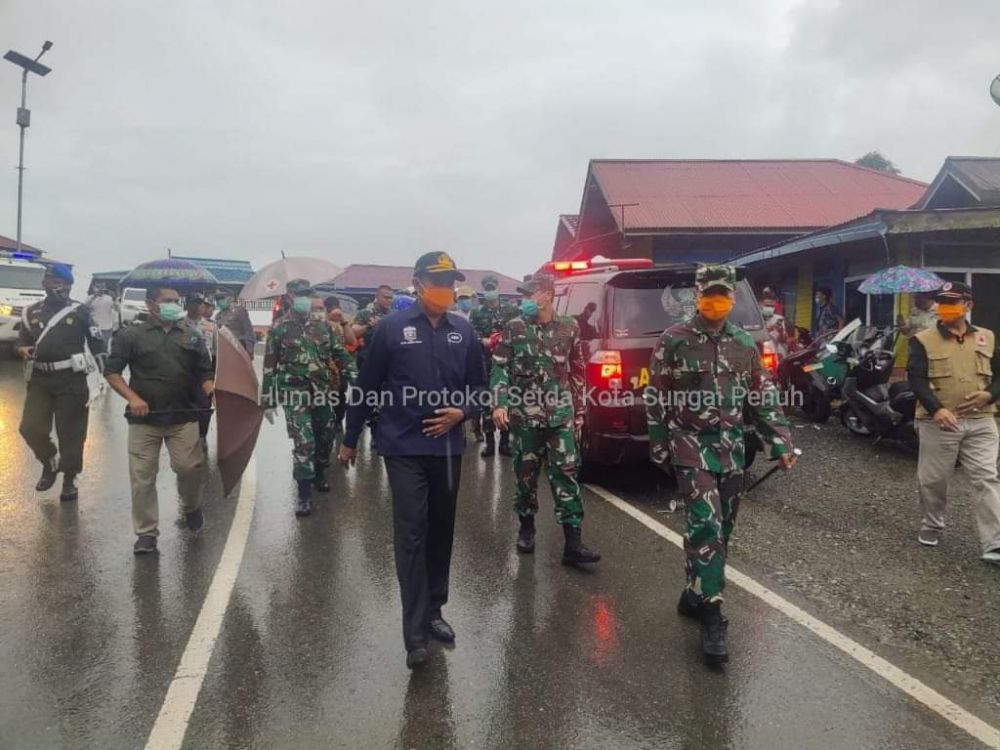 Sekda Munasri Dampingi Kunjungan Danrem 042/Gapu, dalam mempererat Koordinasi Penanganan Covid-19