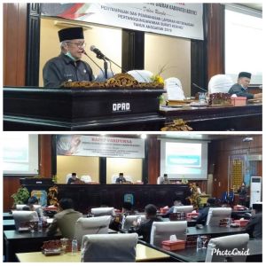 Wabup Kerinci Hadiri Paripurna Pandangan Fraksi Dewan Terhadap LKPJ Bupati Kerinci 2019