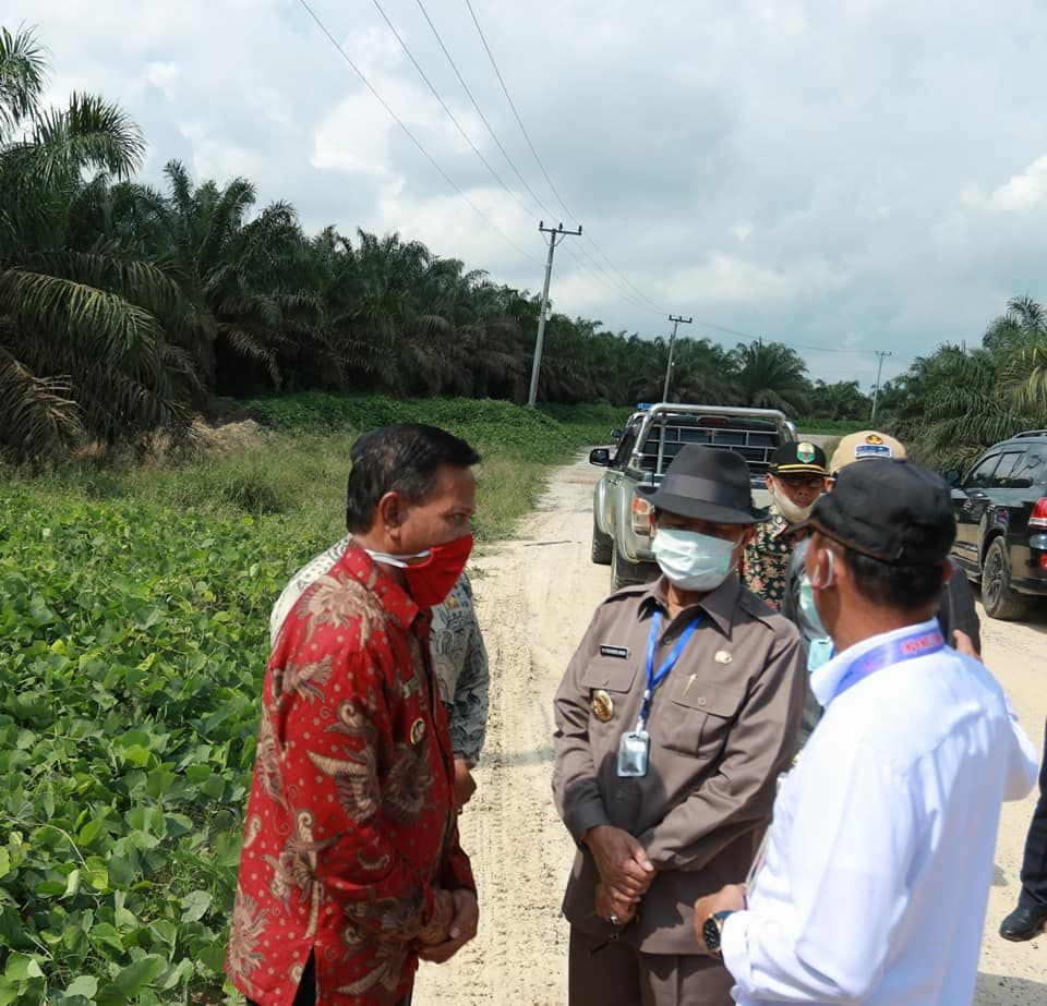 Fachrori saat meninjau kondisi jalan Panerokan-Sungai Bahar