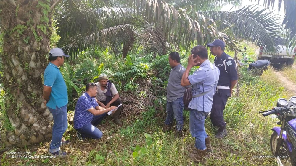 Saat Pihak Perusahaan Indonusa Agromulia Memberitahukan kordinat lahan perusahaan 