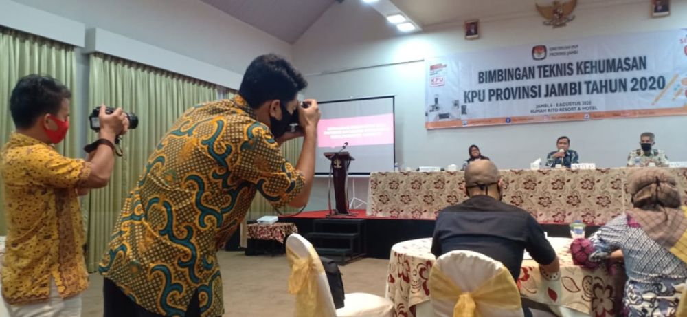 Suasana di forum Bimtek Kehumasan KPU Provinsi Jambi di Hotel dan Resort RumahKito-Jambi, Kamis (6/8/2020)