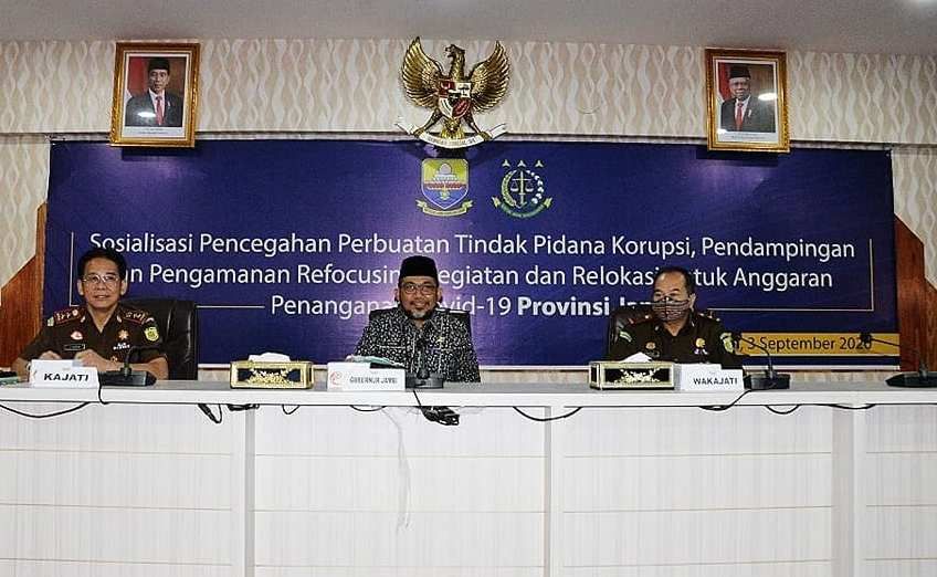 Sosialisasi Pencegahan Perbuatan Tindak Pidana Korupsi Pendampingan dan Pengamanan Kegiatan dan Relokasi untuk Anggaran Penanganan Covid-19 Provinsi Jambi