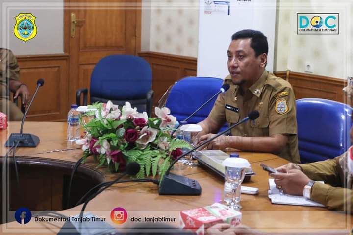 Sekda Tanjabtim Sapril, S.Ip Pimpin Rakor Penanganan Covid - 19 