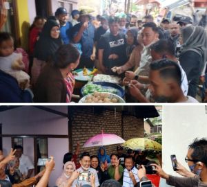 Hujan - Hujan, Fikar - Yos Sapa dan Disambut Antusias Masyarakat Lawang Agung Pondok Tinggi