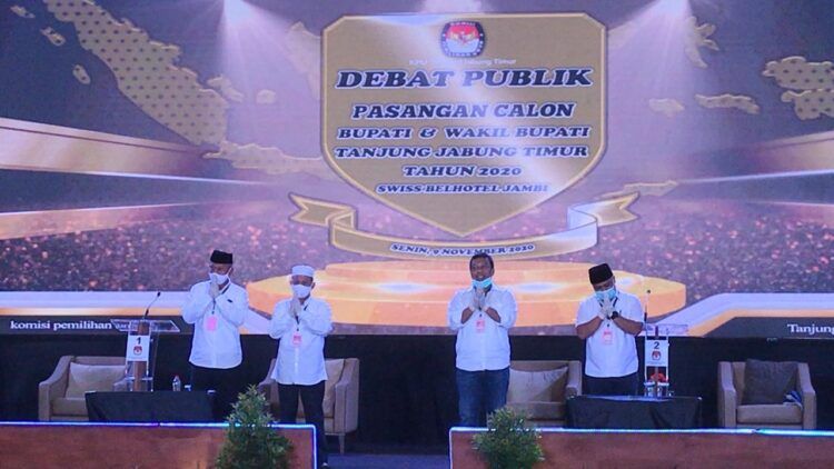 Debat Cabup-Cawabup Tanjabtim Sukses Digelar dengan Protokol Kesehatan Pencegahan Covid-19