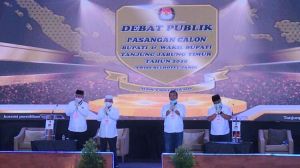 Debat Cabup-Cawabup Tanjabtim Sukses Digelar dengan Protokol Kesehatan Pencegahan Covid-19