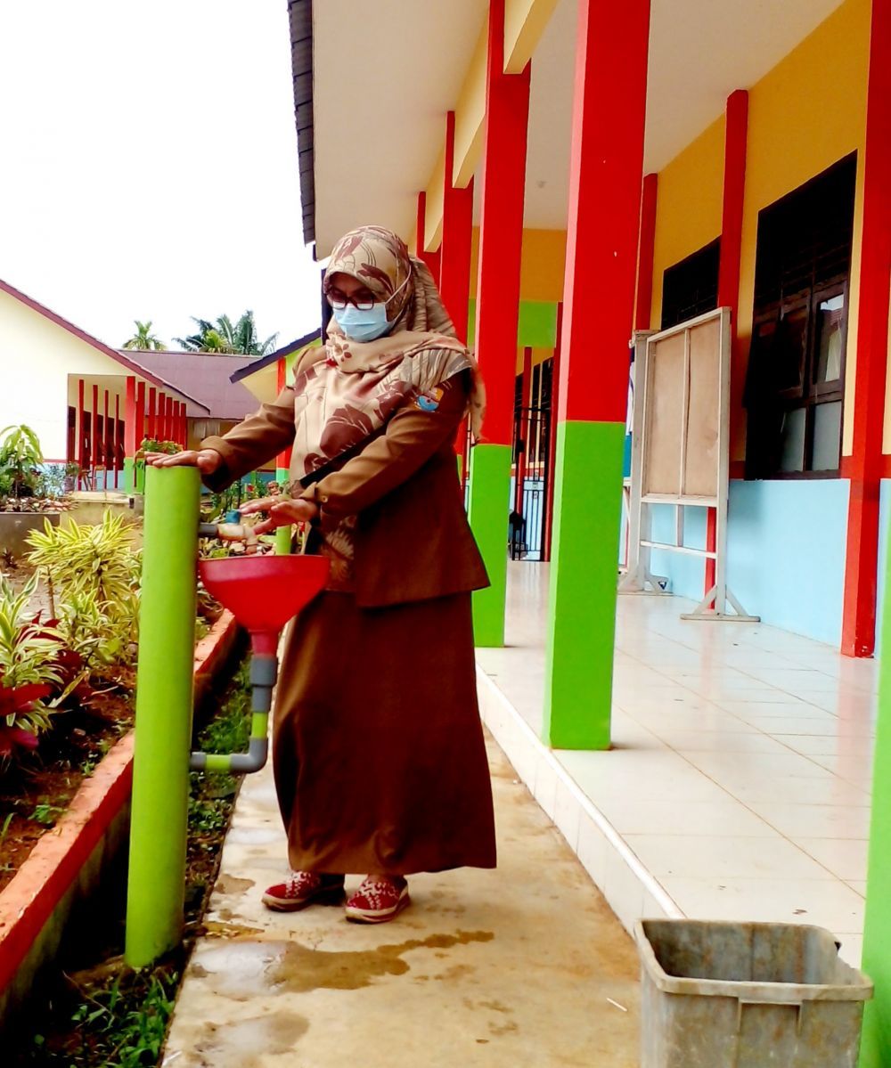 SMAN 5 Tanjabtim selalu menerapkan Prokes Pencegahan Covid-19 secara ketat 