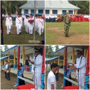 Desa Sungai Tering Gelar Upacara Bendera di SMPN 16 Tanjabtim