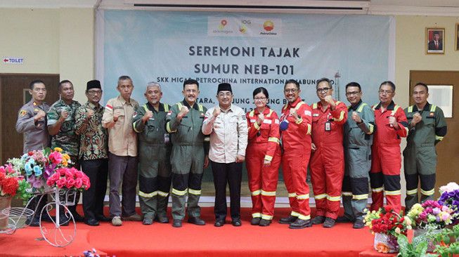 Seremoni Tajak Sumur NEB-101 di Kecamatan Betara, Kabupaten Tanjungjabung Barat