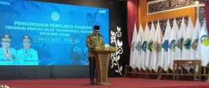 Hadiri Pengukuhan FPSTI Jambi, Sekda Sudirman Apresiasi Upaya Lestarikan Budaya Pencak Silat