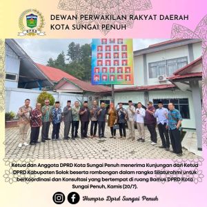 DPRD Sungaipenuh Terima Kunjungan DPRD Kota Solok