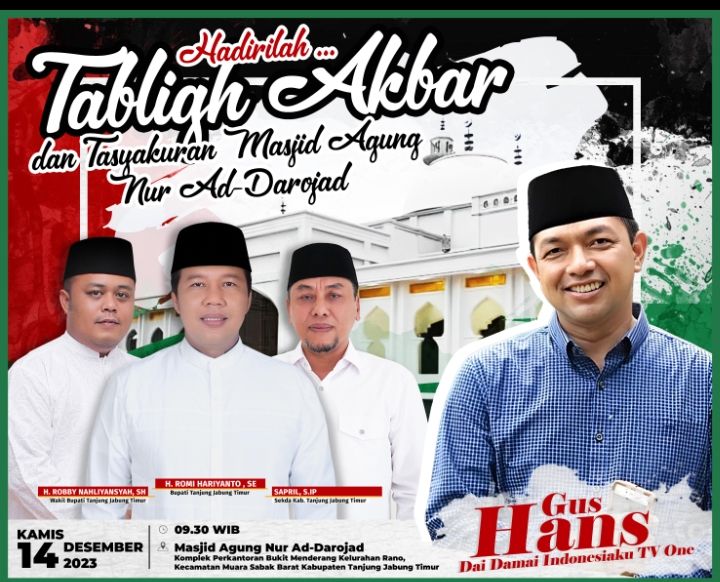 Tabligh Akbar dan Tasyakuran Masjid Agung Nur Ad Darojat Muarasabak