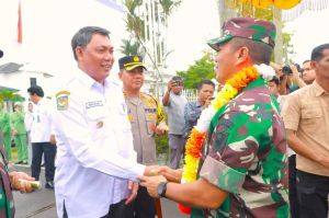 Wabup Tanjabbar Bersama Forkopimda Sambut Kunker Pangdam II/Sriwijaya