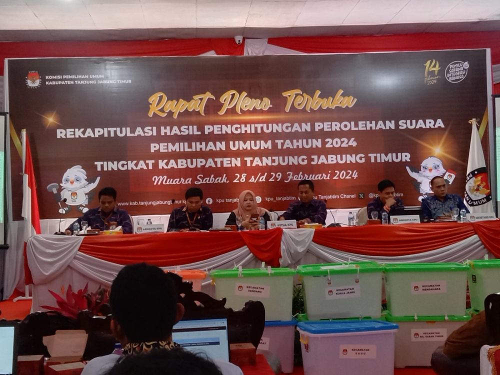 KPU Tanjabtim Gelar Rapat Pleno Hasil Perolehan Suara Pemilu 2024