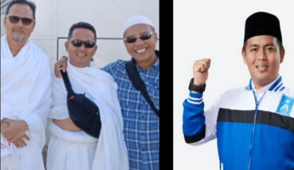 Sulpani saat menjalankan ibadah Umroh bersama Abdullah Hich dan Romi Hariyanto, pada beberapa waktu lalu. (Foto kiri). - Sulpani pernah menjabat Ketua DPD BM PAN Kabupaten Tanjabtim. (Foto kanan).