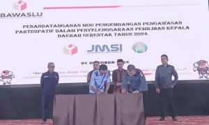 Bentuk Satgas Pengawasan, Bawaslu dan IWO Jambi Teken MoU 