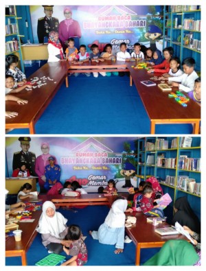 Rumah Baca Bhayangkara Bahari Kuala Jambi Ramai Dikunjungi Pelajar
