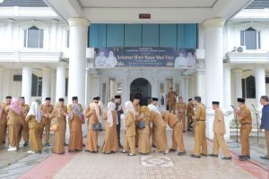 Pemkab Tanjab Barat Gelar Apel Gabungan dan Halal Bihalal, Momentum Tingkatkan Kinerja dan Inovasi Pasca-Lebaran