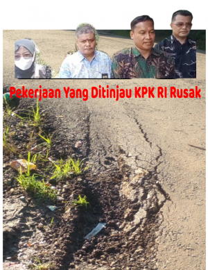 Proyek Jalan di Tanjabtim yang Ditinjau KPK Rusak